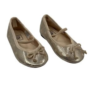 Baby Gap Gold Polka Dot Slip On Ballet Flats Size 5 Toddler Girl's
